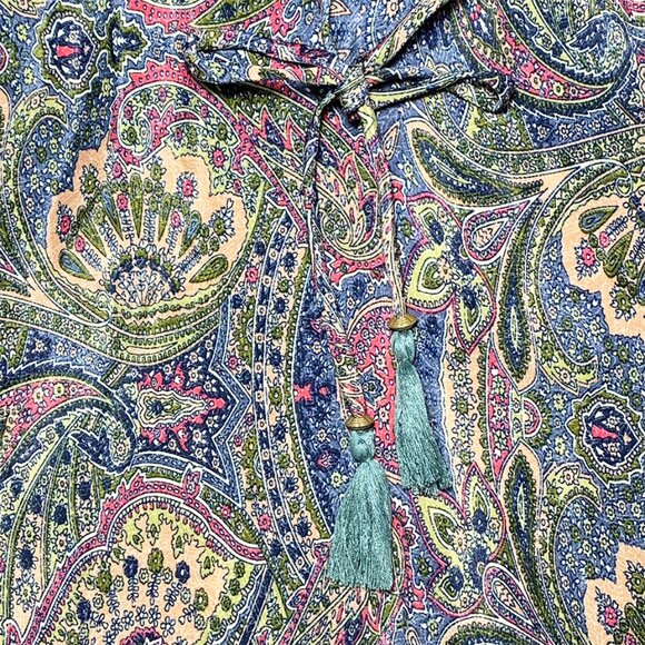 PERRY WALKER COLLECTIVE Varina Silk Blend Flutter Sleeve Boho Top - Picture 8 of 8